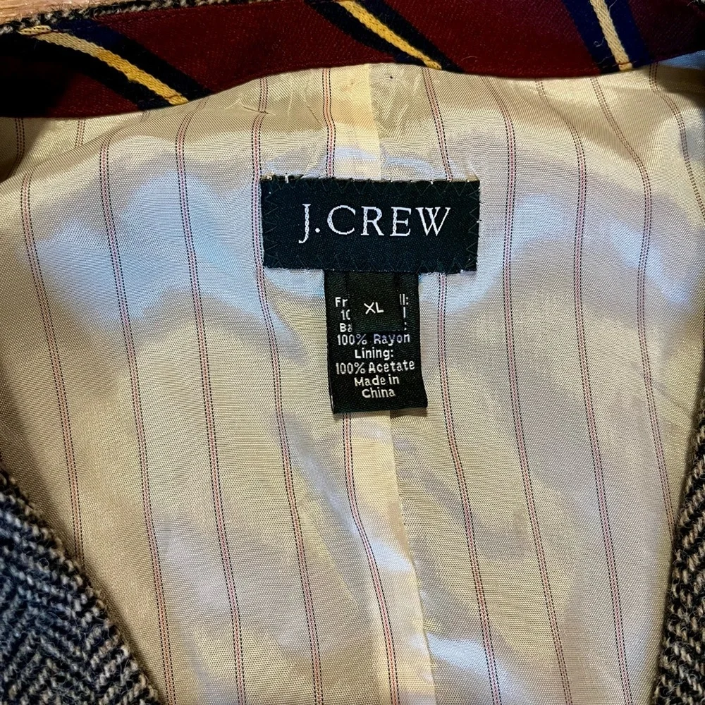 J. Crew Vintage 100% Wool Gray Tweed Herringbone Vest